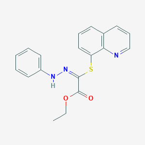 molecular formula C19H17N3O2S B11516826 ethyl (2E)-(2-phenylhydrazinylidene)(quinolin-8-ylsulfanyl)ethanoate 