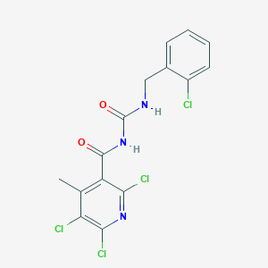 molecular formula C15H11Cl4N3O2 B11516846 2,5,6-trichloro-N-[(2-chlorobenzyl)carbamoyl]-4-methylpyridine-3-carboxamide 