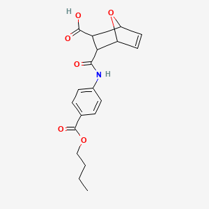 molecular formula C19H21NO6 B11516871 3-{[4-(Butoxycarbonyl)phenyl]carbamoyl}-7-oxabicyclo[2.2.1]hept-5-ene-2-carboxylic acid 