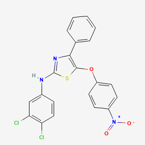 molecular formula C21H13Cl2N3O3S B11516874 N-(3,4-dichlorophenyl)-5-(4-nitrophenoxy)-4-phenyl-1,3-thiazol-2-amine 