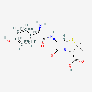 (2S,5R,6R)-6-[[(2R)-2-amino-2-(4-hydroxy(1,2,3,4,5,6-13C6)cyclohexa-1,3,5-trien-1-yl)acetyl]amino]-3,3-dimethyl-7-oxo-4-thia-1-azabicyclo[3.2.0]heptane-2-carboxylic acid