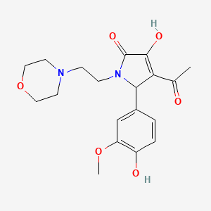 molecular formula C19H24N2O6 B11516885 4-Acetyl-3-hydroxy-5-(4-hydroxy-3-methoxy-phenyl)-1-(2-morpholin-4-yl-ethyl)-1,5-dihydro-pyrrol-2-one 