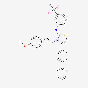 molecular formula C31H25F3N2OS B11516895 N-[(2Z)-4-(biphenyl-4-yl)-3-[2-(4-methoxyphenyl)ethyl]-1,3-thiazol-2(3H)-ylidene]-3-(trifluoromethyl)aniline 