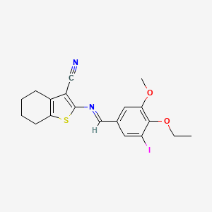 2-{[(E)-(4-ethoxy-3-iodo-5-methoxyphenyl)methylidene]amino}-4,5,6,7-tetrahydro-1-benzothiophene-3-carbonitrile