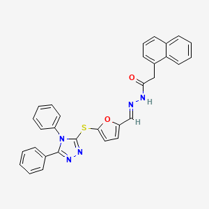 N'-[(E)-{5-[(4,5-diphenyl-4H-1,2,4-triazol-3-yl)sulfanyl]furan-2-yl}methylidene]-2-(naphthalen-1-yl)acetohydrazide