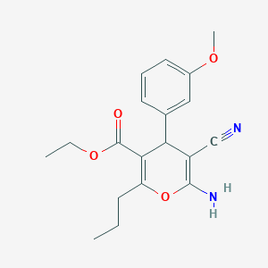 molecular formula C19H22N2O4 B11516989 ethyl 6-amino-5-cyano-4-(3-methoxyphenyl)-2-propyl-4H-pyran-3-carboxylate 