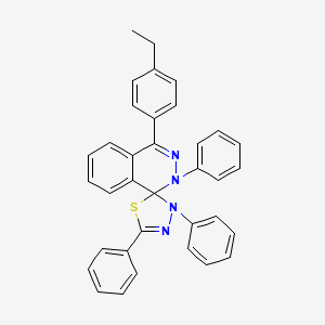 molecular formula C35H28N4S B11516992 4-(4-ethylphenyl)-2,3',5'-triphenyl-2H,3'H-spiro[phthalazine-1,2'-[1,3,4]thiadiazole] 