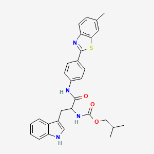 molecular formula C30H30N4O3S B11517003 N-[4-(6-methyl-1,3-benzothiazol-2-yl)phenyl]-Nalpha-[(2-methylpropoxy)carbonyl]tryptophanamide 