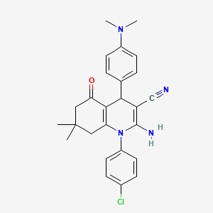 2-Amino-1-(4-chlorophenyl)-4-[4-(dimethylamino)phenyl]-7,7-dimethyl-5-oxo-1,4,5,6,7,8-hexahydroquinoline-3-carbonitrile