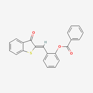 molecular formula C22H14O3S B11517067 2-[(Benzo[b]thiophen-3(2H)-on-2-ylidene}methyl]phenyl benzoate 