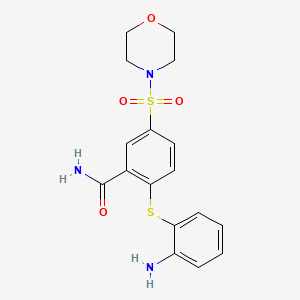 molecular formula C17H19N3O4S2 B11517076 2-[(2-Aminophenyl)sulfanyl]-5-(morpholin-4-ylsulfonyl)benzamide 