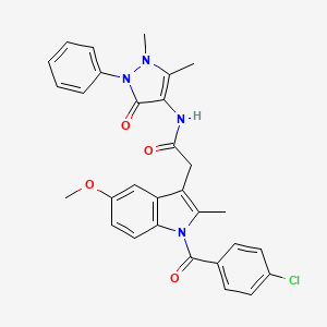 2-{1-[(4-chlorophenyl)carbonyl]-5-methoxy-2-methyl-1H-indol-3-yl}-N-(1,5-dimethyl-3-oxo-2-phenyl-2,3-dihydro-1H-pyrazol-4-yl)acetamide