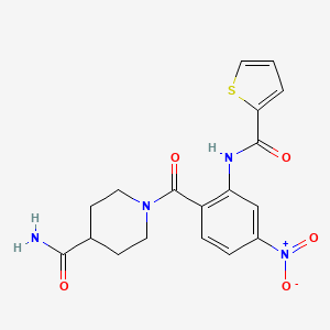 1-({4-Nitro-2-[(thiophen-2-ylcarbonyl)amino]phenyl}carbonyl)piperidine-4-carboxamide