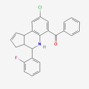 [8-chloro-4-(2-fluorophenyl)-3a,4,5,9b-tetrahydro-3H-cyclopenta[c]quinolin-6-yl](phenyl)methanone