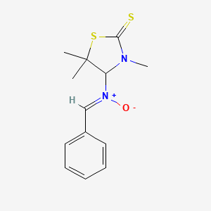 molecular formula C13H16N2OS2 B11517141 4-[(Z)-benzylidene(oxido)-lambda~5~-azanyl]-3,5,5-trimethyl-1,3-thiazolidine-2-thione 