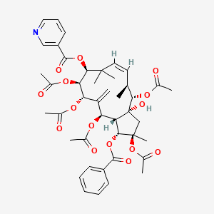 [(1R,2R,3Ar,4S,5S,6Z,9S,10S,11S,13R,13aS)-2,4,10,11,13-pentaacetyloxy-1-benzoyloxy-3a-hydroxy-2,5,8,8-tetramethyl-12-methylidene-3,4,5,9,10,11,13,13a-octahydro-1H-cyclopenta[12]annulen-9-yl] pyridine-3-carboxylate