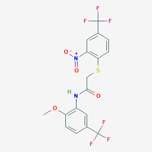 N-[2-methoxy-5-(trifluoromethyl)phenyl]-2-{[2-nitro-4-(trifluoromethyl)phenyl]sulfanyl}acetamide