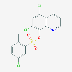 molecular formula C16H10Cl3NO3S B11517203 5,7-Dichloroquinolin-8-yl 5-chloro-2-methylbenzenesulfonate 