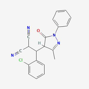 [(2-chlorophenyl)(3-methyl-5-oxo-1-phenyl-4,5-dihydro-1H-pyrazol-4-yl)methyl]propanedinitrile