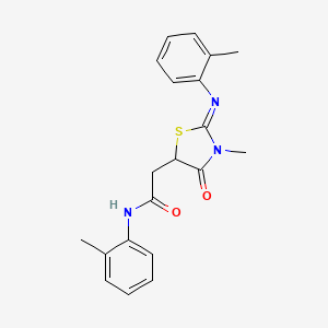 2-[(2E)-3-Methyl-2-[(2-methylphenyl)imino]-4-oxo-1,3-thiazolidin-5-YL]-N-(2-methylphenyl)acetamide