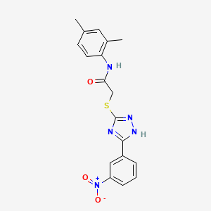 molecular formula C18H17N5O3S B11517235 N-(2,4-dimethylphenyl)-2-{[5-(3-nitrophenyl)-4H-1,2,4-triazol-3-yl]sulfanyl}acetamide 