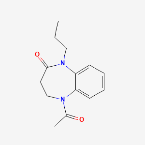 molecular formula C14H18N2O2 B11517247 5-acetyl-1-propyl-1,3,4,5-tetrahydro-2H-1,5-benzodiazepin-2-one 