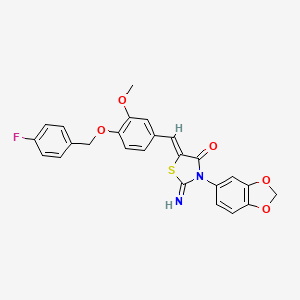 (5Z)-3-(1,3-benzodioxol-5-yl)-5-{4-[(4-fluorobenzyl)oxy]-3-methoxybenzylidene}-2-imino-1,3-thiazolidin-4-one