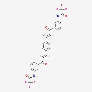 molecular formula C28H18F6N2O4 B11517330 N,N'-(benzene-1,4-diylbis{[(1E)-3-oxoprop-1-ene-1,3-diyl]benzene-3,1-diyl})bis(2,2,2-trifluoroacetamide) 