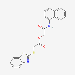 molecular formula C21H16N2O3S2 B11517342 [(Naphthalen-1-yl)carbamoyl]methyl 2-(1,3-benzothiazol-2-ylsulfanyl)acetate 