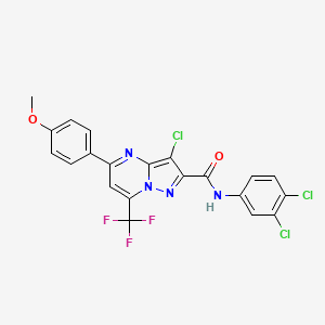 3-chloro-N-(3,4-dichlorophenyl)-5-(4-methoxyphenyl)-7-(trifluoromethyl)pyrazolo[1,5-a]pyrimidine-2-carboxamide