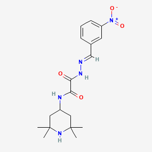 2-[(2E)-2-(3-nitrobenzylidene)hydrazinyl]-2-oxo-N-(2,2,6,6-tetramethylpiperidin-4-yl)acetamide