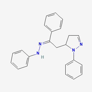 molecular formula C23H22N4 B11517371 1-phenyl-5-[(2E)-2-phenyl-2-(2-phenylhydrazinylidene)ethyl]-4,5-dihydro-1H-pyrazole 