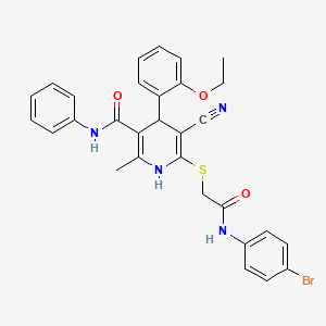 6-({2-[(4-bromophenyl)amino]-2-oxoethyl}sulfanyl)-5-cyano-4-(2-ethoxyphenyl)-2-methyl-N-phenyl-1,4-dihydropyridine-3-carboxamide