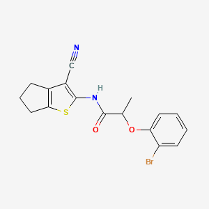 molecular formula C17H15BrN2O2S B11517401 2-(2-bromophenoxy)-N-(3-cyano-5,6-dihydro-4H-cyclopenta[b]thiophen-2-yl)propanamide 