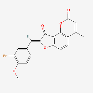 molecular formula C20H13BrO5 B11517439 (8Z)-8-(3-bromo-4-methoxybenzylidene)-4-methyl-2H-furo[2,3-h]chromene-2,9(8H)-dione 