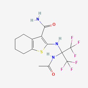 2-[(2-Acetamido-1,1,1,3,3,3-hexafluoropropan-2-yl)amino]-4,5,6,7-tetrahydro-1-benzothiophene-3-carboxamide