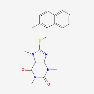 1,3,7-trimethyl-8-{[(2-methylnaphthalen-1-yl)methyl]sulfanyl}-3,7-dihydro-1H-purine-2,6-dione