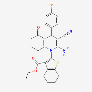 ethyl 2-[2-amino-4-(4-bromophenyl)-3-cyano-5-oxo-5,6,7,8-tetrahydroquinolin-1(4H)-yl]-4,5,6,7-tetrahydro-1-benzothiophene-3-carboxylate