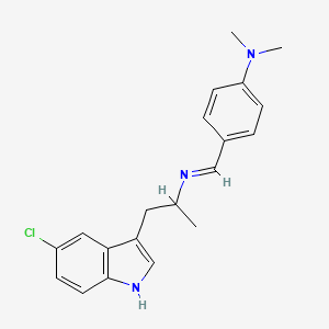 molecular formula C20H22ClN3 B11517500 4-[(E)-{[1-(5-chloro-1H-indol-3-yl)propan-2-yl]imino}methyl]-N,N-dimethylaniline 