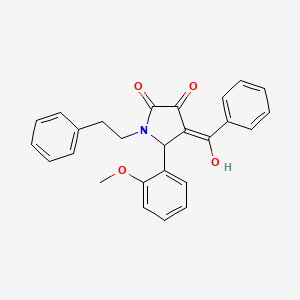 3-hydroxy-5-(2-methoxyphenyl)-4-(phenylcarbonyl)-1-(2-phenylethyl)-1,5-dihydro-2H-pyrrol-2-one