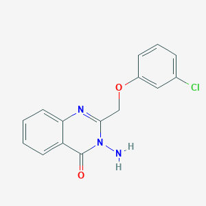 molecular formula C15H12ClN3O2 B11517547 3-Amino-2-[(3-chlorophenoxy)methyl]-4(3H)-quinazolinone 