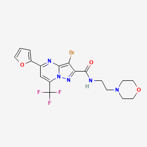 3-bromo-5-(furan-2-yl)-N-[2-(morpholin-4-yl)ethyl]-7-(trifluoromethyl)pyrazolo[1,5-a]pyrimidine-2-carboxamide