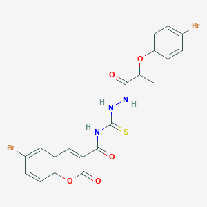 6-bromo-N-({2-[2-(4-bromophenoxy)propanoyl]hydrazinyl}carbonothioyl)-2-oxo-2H-chromene-3-carboxamide