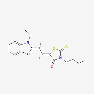 molecular formula C18H20N2O2S2 B11517592 (5Z)-3-butyl-5-[(2Z)-2-(3-ethyl-1,3-benzoxazol-2-ylidene)ethylidene]-2-sulfanylidene-1,3-thiazolidin-4-one 