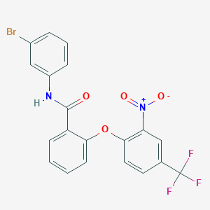 molecular formula C20H12BrF3N2O4 B11517612 N-(3-bromophenyl)-2-[2-nitro-4-(trifluoromethyl)phenoxy]benzamide 