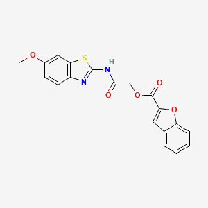 2-[(6-Methoxy-1,3-benzothiazol-2-yl)amino]-2-oxoethyl 1-benzofuran-2-carboxylate