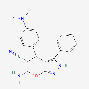 6-Amino-4-[4-(dimethylamino)phenyl]-3-phenyl-1,4-dihydropyrano[2,3-c]pyrazole-5-carbonitrile