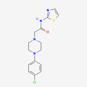 molecular formula C15H17ClN4OS B11517667 2-[4-(4-chlorophenyl)piperazin-1-yl]-N-(1,3-thiazol-2-yl)acetamide 