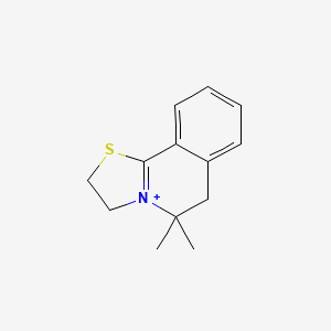 molecular formula C13H16NS+ B11517684 5,5-dimethyl-2H,3H,5H,6H-[1,3]thiazolo[2,3-a]isoquinolin-4-ium 