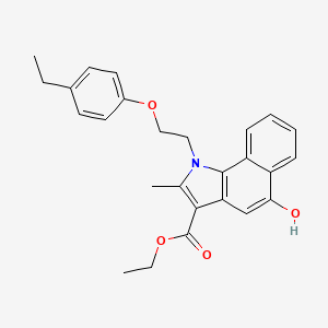 molecular formula C26H27NO4 B11517705 ethyl 1-[2-(4-ethylphenoxy)ethyl]-5-hydroxy-2-methyl-1H-benzo[g]indole-3-carboxylate 